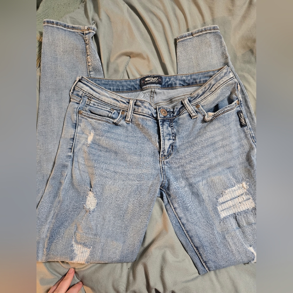 Silver Jeans Women's Light Blue Distressed Jeans 31/29
